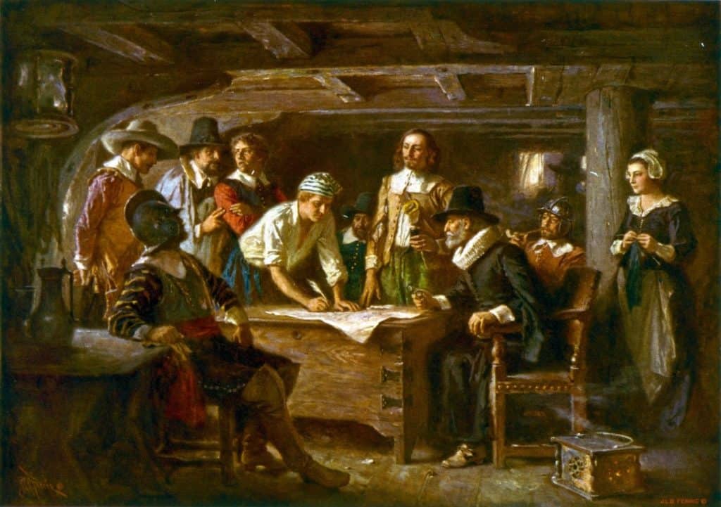 Signing the Mayflower Compact