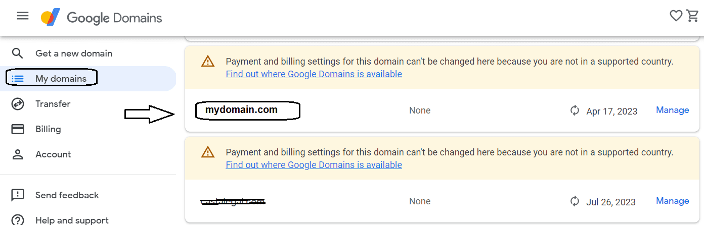 My Domains