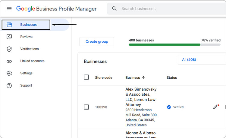 Business Profile Manager
