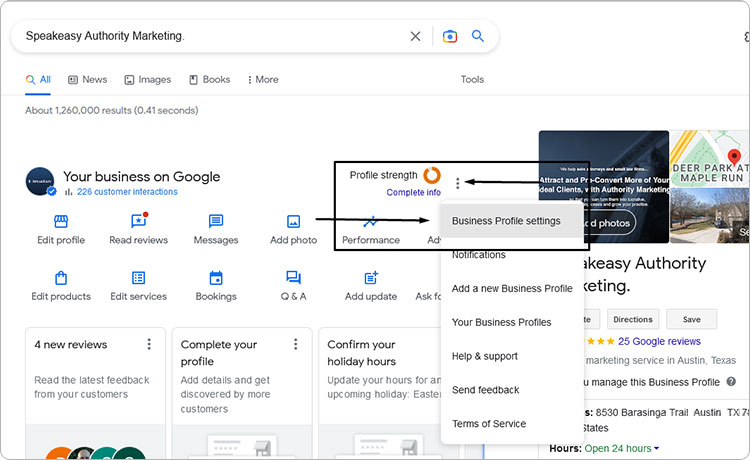 Business Profile Setting