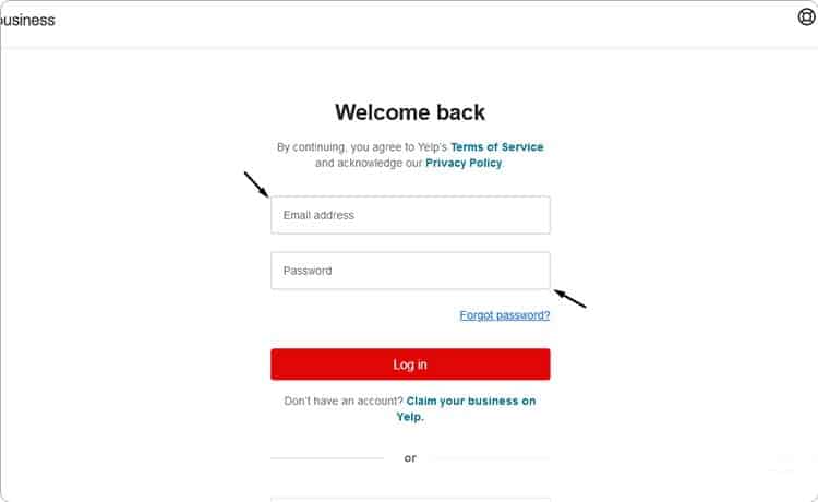 Yelp Business Account Logins